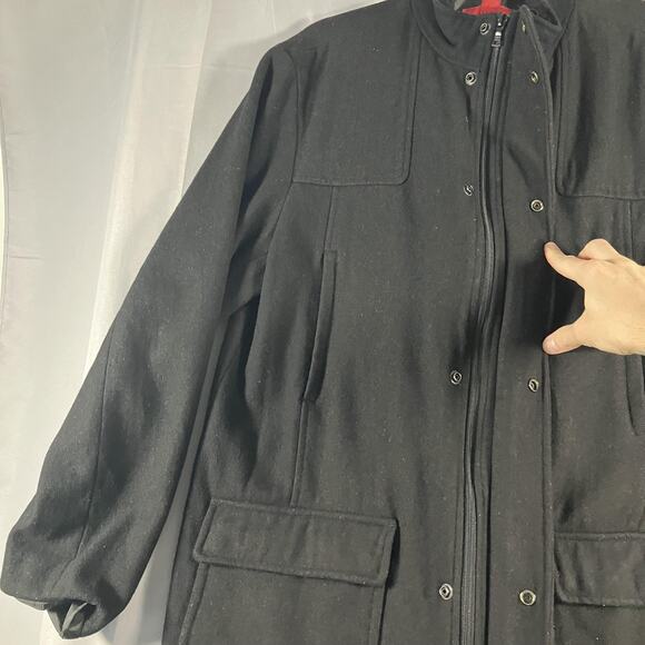 Alfani Jacket Mens Large Wool Blend Full Zip Button Front Coat Pockets - Picture 5 of 12